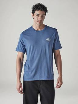 Levi's - Men Blue Solid Regular Fit Jersey/ Overdyed T-Shirt
