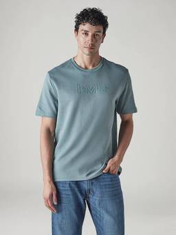Levi's - Men Green Logo Solid Regular Fit Interlock T-Shirt