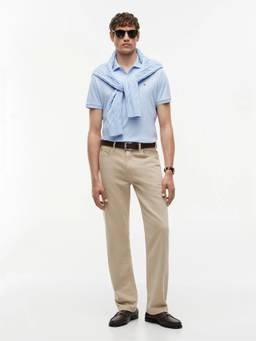 Tommy Hilfiger - Blue Solid Regular Fit Cotton Polo T-Shirt