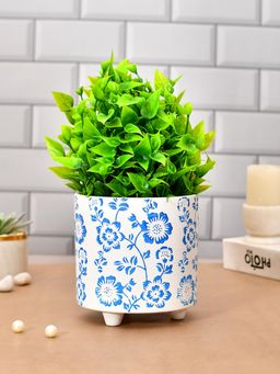 Tayhaa - Blue Flowers Ceramic Planter