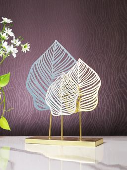 Tayhaa - Multi-Color Toned Vertical Metal Leaves Figurine