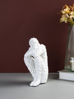 Tayhaa - Contemplative Abstract White Resin Figurine