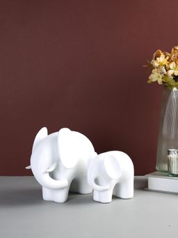 Tayhaa - White Elephant Duo Figurines
