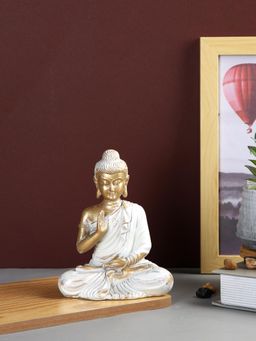 Tayhaa - Ivory Finish Resin Buddha Figurine