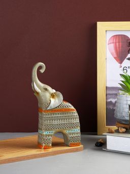 Tayhaa - Tribal Elephant Figurine with Golden Accents