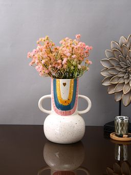 Tayhaa - Dual Handle Abstract Coloured Ceramic Vase
