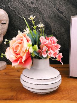 Tayhaa - White Burmese Designed Ceramic Vase