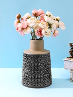 Tayhaa - Geometric Designed Blue Ceramic Vase