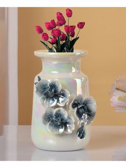 Tayhaa - Holographic White Ceramic Vase