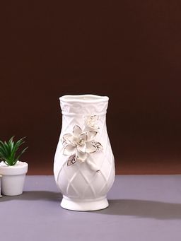 Tayhaa - White Floral Ceramic Vase