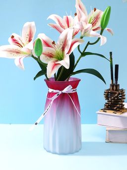 Tayhaa - Blush Bloom Ombre Vase - Pink & White