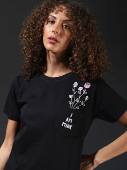 PINACOLADA - Black Women Printed Casual Top