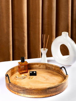 The Pitara Project - Tray Wooden Round D Handle