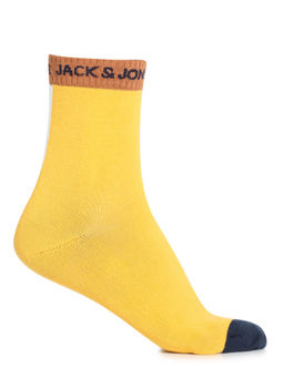 Jack & Jones - Beige & Yellow Colourblocked Socks