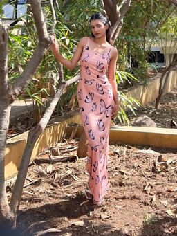 Tandul - Women Bodycon Peach Dress