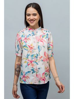 PURYS - Women Pink Raglan Sleeves Shirt Style Top