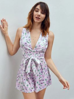 Tandul - Purple Women Casual Lycra Blend Sleeveless Shift Dress