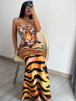 Tandul - Women Multicolor Casual Lycra Blend Sleeveless Bodycon Dress