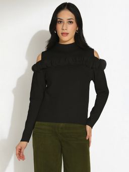 SHOWOFF - Women Black Embellished Top