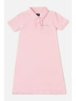 Allen Solly - Girls Pink Solid Casual Dress