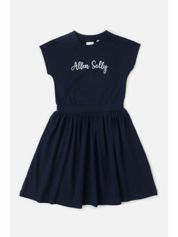Allen Solly - Girls Navy Blue Solid Casual Dress