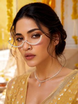 Haute Sauce - Women Propionate Silver Cat-Eye Eyewear Frame (42)