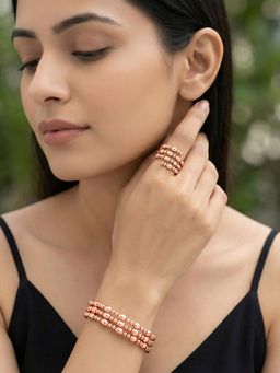 GIVA - 925 Silver Rose Gold Glitter Jewellery Set