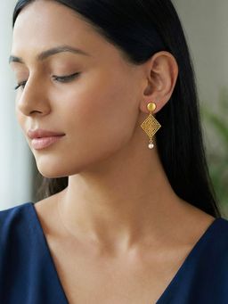 GIVA - 925 Silver Golden Stay with Me Earrings