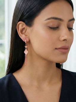 GIVA - 925 Silver Rose Gold Single Ladies Dangler Earrings