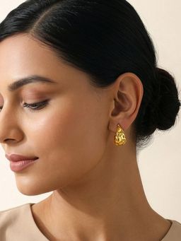 GIVA - 925 Silver Golden Moonlit Crescents Hoop Earrings