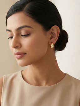 GIVA - 925 Silver White Golden Chunky Teardrop Earrings