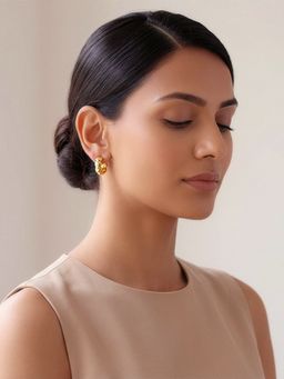 GIVA - 925 Silver Golden Bubblegum Hoop Earrings