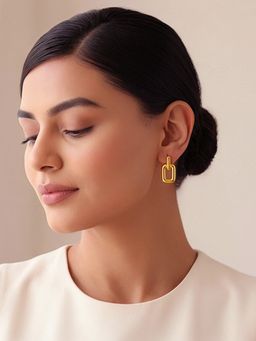 GIVA - 925 Silver Golden Chunky Loop Earrings