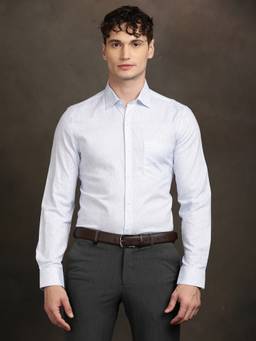 Turtle - Mens 100% Cotton Regular Fit Grey Printed Formal Shirt