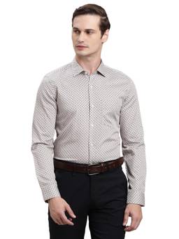 Turtle - Mens 100% Cotton Slim Fit Maroon Printed Formal Shirt
