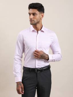 Turtle - Mens 100% Cotton Slim Fit Pink Printed Formal Shirt