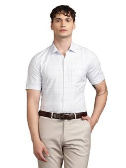 Turtle - Mens 100% Cotton Slim Fit Blue Checks Casual Shirt