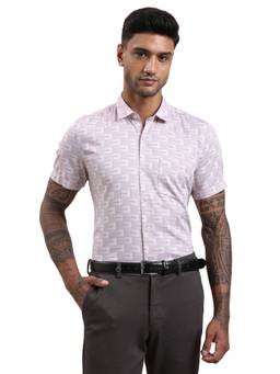 Turtle - Mens 100% Cotton Slim Fit Purple Printed Casual Shirt
