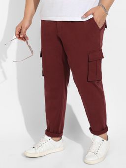 Instafab Plus - Mens Maroon Cargo Trousers