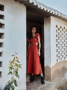 Blue Hour - Fauna Cotton Jumpsuit Rust