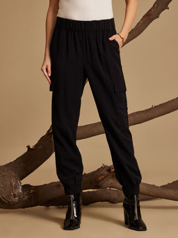 Kazo - Jolene Black Cargo Joggers