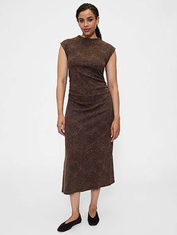 GAP - Women'S Leopard Print High Neck Midi Dress