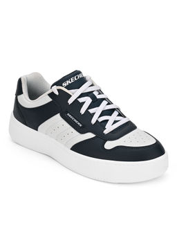 SKECHERS - Boys Sport Court 92 Navy Blue Lace Up Casual Sneakers