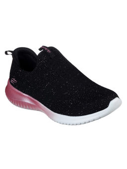 SKECHERS - Girls Ultra Flex-Metamorphic Black Rose Gold Sneakers
