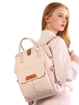 StarAndDaisy - Girls Synthenic Solid/Plain Beige Diaper Bag (18-24 Months)