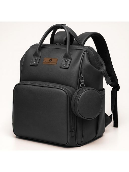 StarAndDaisy Girls Synthenic Solid/Plain Black Diaper Bag (18-24 Months)