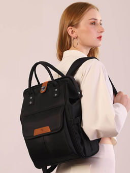 StarAndDaisy - Girls Synthenic Solid/Plain Black Diaper Bag (18-24 Months)