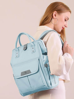 StarAndDaisy - Girls Synthenic Solid/Plain Blue Diaper Bag (18-24 Months)