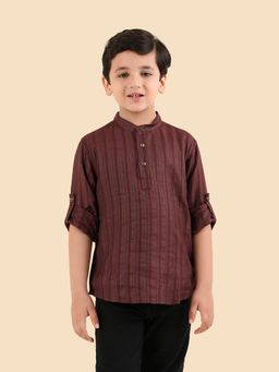 Fabindia - Wine Viscose Blend Short Kurta