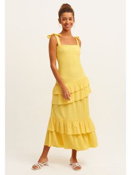 OXXO - Yellow Solid Maxi Dress